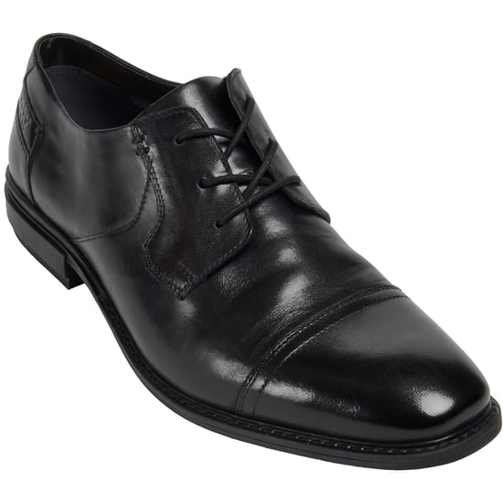 Pod Savage Leer/Textiel Heren Zwart Veterschoenen - Image 1