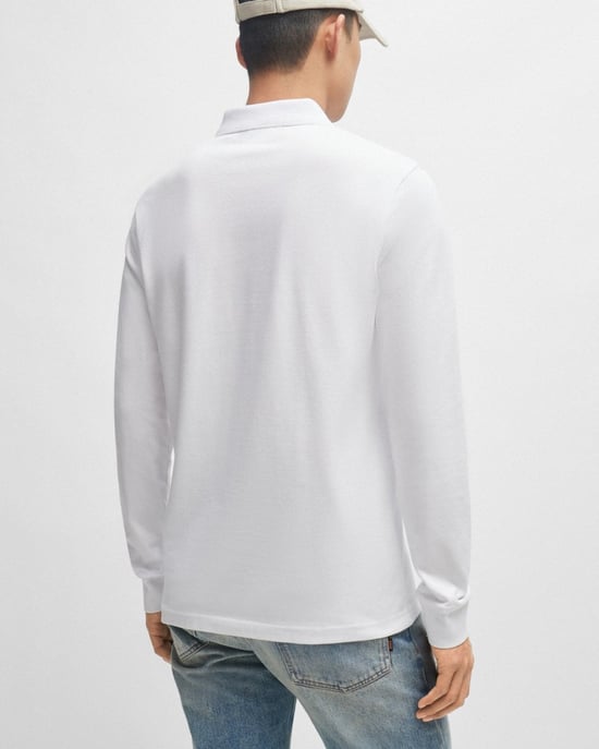 BOSS Orange Passerby Heren Langdurige Stretch-Katoen Polo Shirt met Logo Patch - Image 3