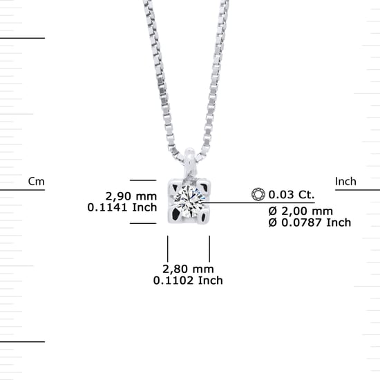 DIADEMA - Necklace with Diamonds - White Gold Venetian Chain