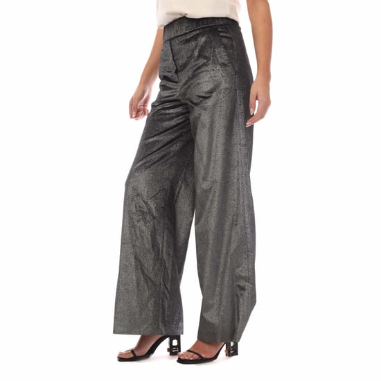 Women's Off White Glitter Pajama Pants in Black