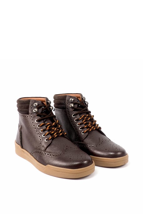 Original Penguin Mens 'Military' Chocolate Leather Boot