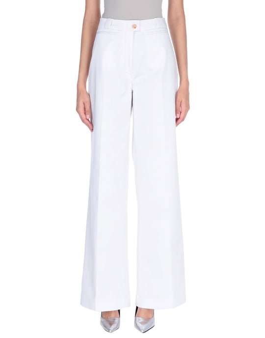 Acne Studios White Cotton Wide Leg Trousers