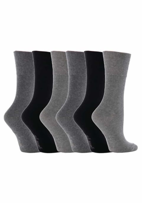 Zachte Grip - 6 Paar Dames Zachte Grip Niet-Elastische Sokken - GG12 - Image 1