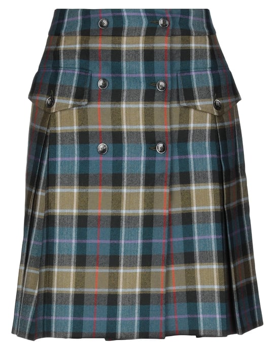 Alberta Ferretti Green Virgin Wool Skirt