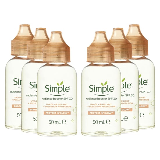 Simple Protect 'n' Glow Face Radiance Booster SPF 30 For Glowing Skin, 50ml, 6pk