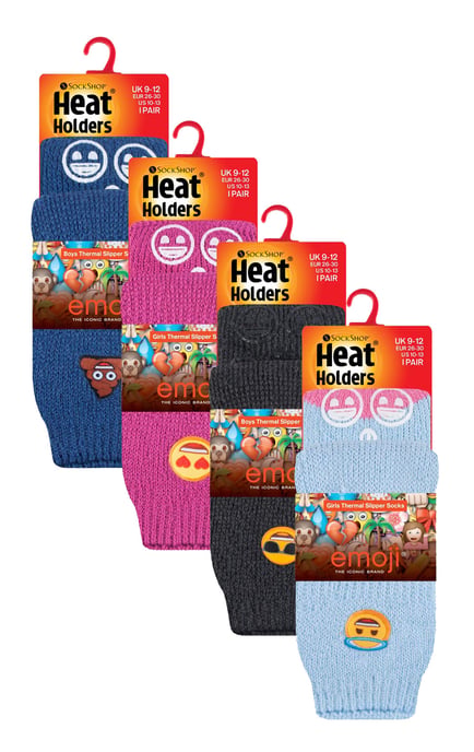Heat Holders - Kinderen 4 paar nieuwigheid Emoji-sokken - Emoji Mix - Image 2