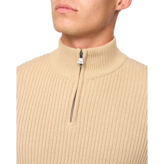 Crosshatch Heren Havaline gebreide Quarter Zip Pullover (Zwart) - Image 3