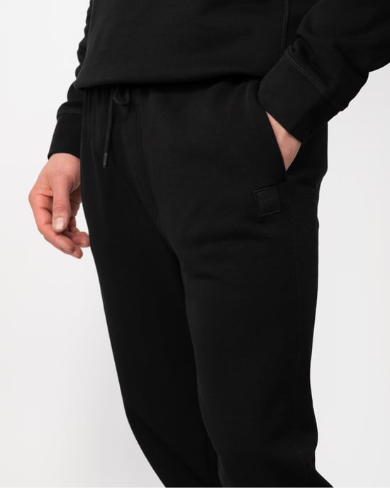 Men's Boss Logo Patch Tracksuit Bottoms in Black - Image 3