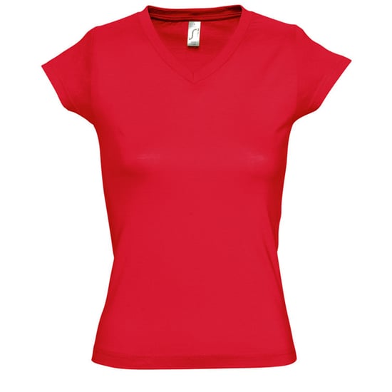 SOLs Womens/Ladies Moon V Neck Short Sleeve T-Shirt (Red)