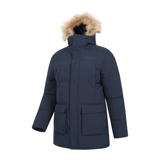 Mountain Warehouse Waterafstotende gewatteerde parka voor heren (Marine) - Image 4