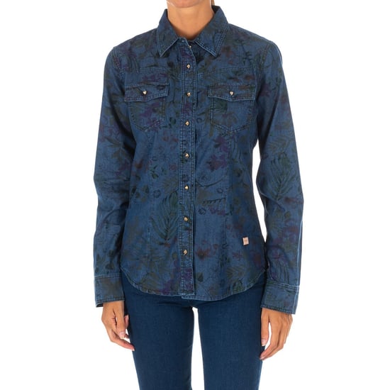 Long Sleeve Texan Shirt with lapel collar 10DCL0058 woman