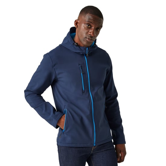 Regatta Mens Navigate 2 Layer Soft Shell Jacket (Navy/French Blue)