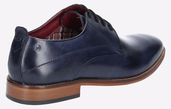 Base London Script Washed Leren Herenschoenen In Marineblauwe Oxford-Stijl - Image 3