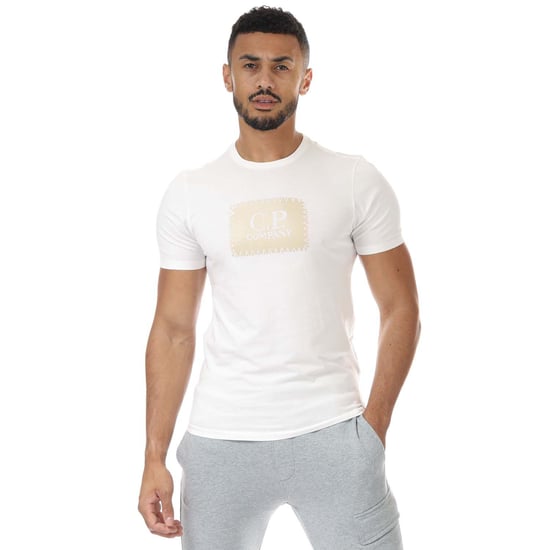 Men's C.P. Company Box Centre Logo T-Shirt in White