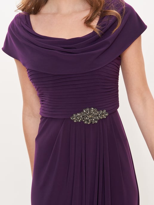 Onari Cowl Neck A-Line Matte Jersey Dress