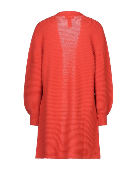 Vicolo Orange Ribbed Knit Cardigan