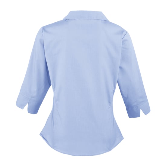 Premier Dames/Dames Popeline 3/4 Mouwen Blouse (Middenblauw) - Image 2