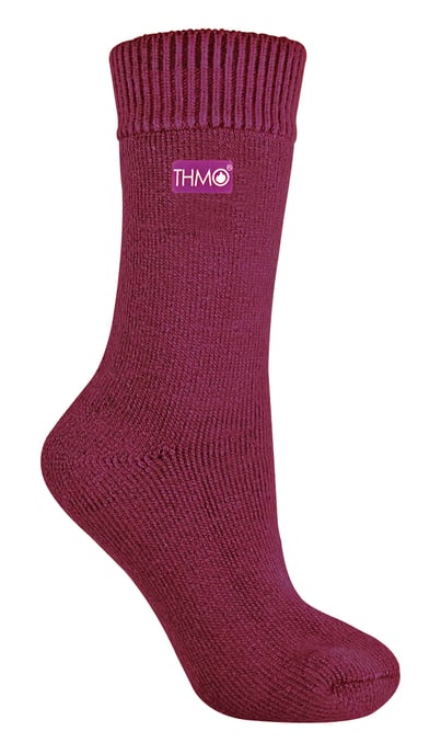 THMO - Dames Fleece Gevoerde Winter Thermische Sokken - Diepe Fuchsia - Image 1
