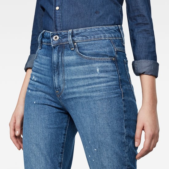 G-Star RAW 3301 Ultra High Straight Ripped 7/8-Length Jeans