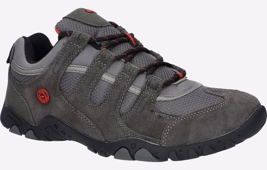 Hi-Tec Quadra II Heren Suède Wandelschoenen In Houtskool/Levendig Rood - Image 2
