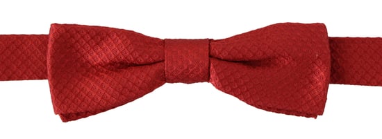Dolce & Gabbana Rode 100% Zijde Verstelbare Hals Papillon Mannenstrik - Image 1