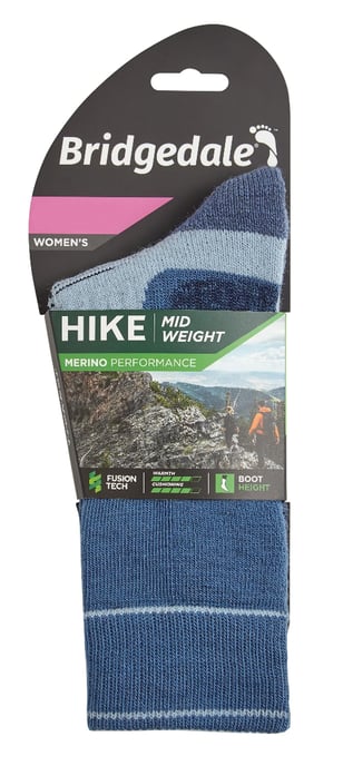 Bridgedale - Dames Wandelsokken Midgewicht Merino - Blauw / Luchtblauw - Image 2