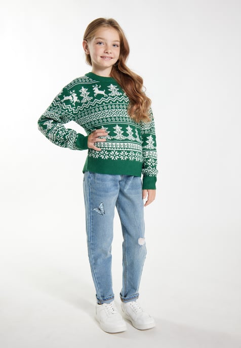 Mymo Jumper meisjes (kinderen) Groen Wit - Image 2