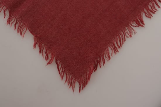 Dolce & Gabbana Red DG Crown Cashmere Silk Shawl Fringe Wrap Men's Scarf