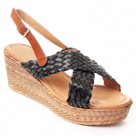 Montevita Wedge Sandalen Sandsum28 in Zwart - Image 3