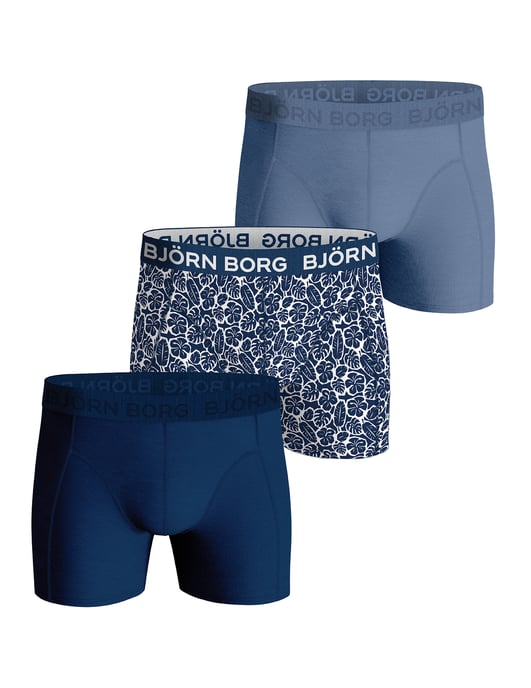 Björn Borg - 3 Paar Herenshorts van Katoen met Comfort Stretch - Blauwe Mix - Image 1