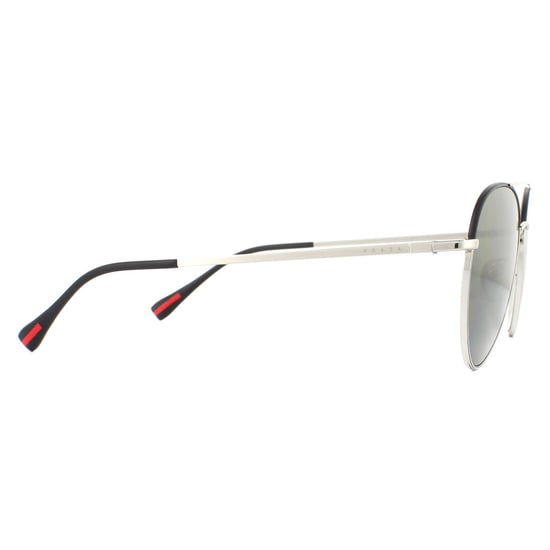 Prada Sport Sunglasses 50SS GAQ5X1 Silver Black Green Polarized