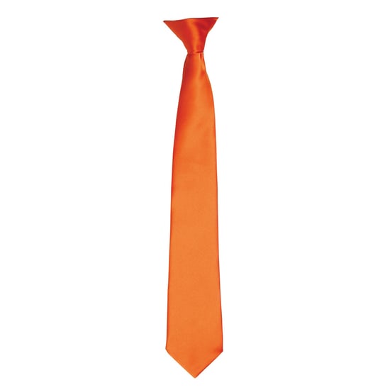Premier Kleuren Heren Satin Clip Tie (Terracotta) - Image 1