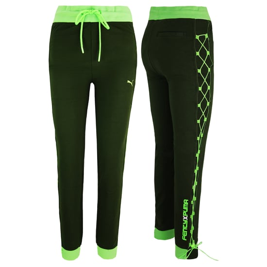 Puma x Rihanna Fenty Womens Lace Up Green Joggers - Image 2