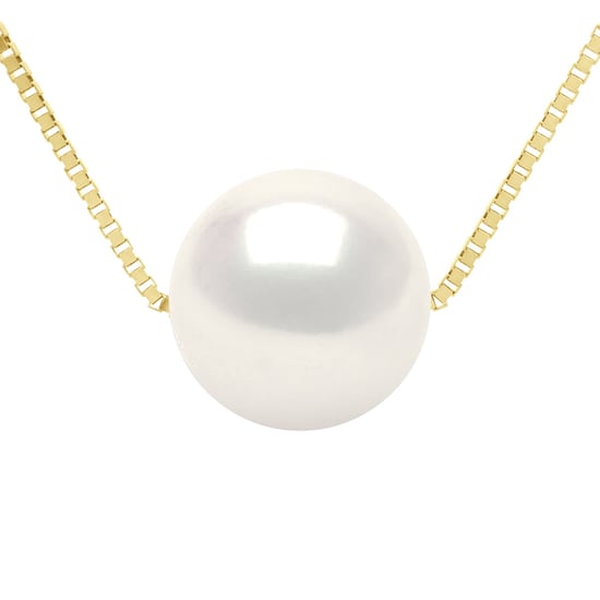 Necklace Real Cultured Freshwater Pearl Round 9-10 mm