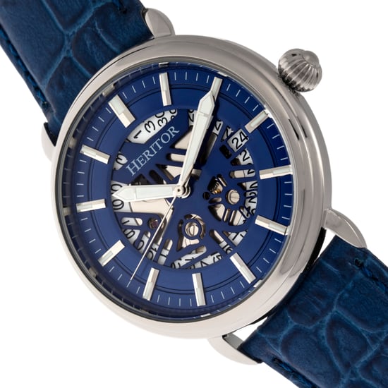Heritor Automatische Mattias Leren Band Horloge met Datum - Image 3