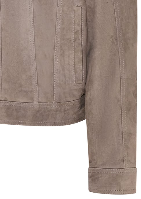 Mens Grey Goat Suede Leather Jacket- Nurmes