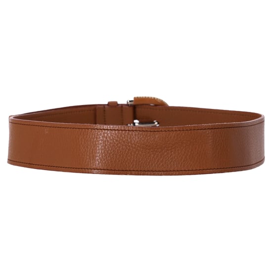 Prada Geribbeld Riem in Bruin Leer - Image 3