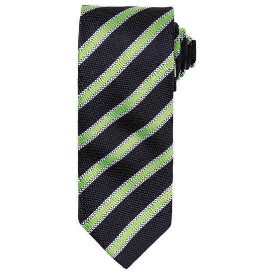 Premier Heren Streep Wafel Stropdas (Zwart/Kalk) - Image 1