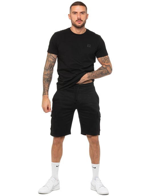 Enzo | Heren T-shirt Trainingspak Met Korte Broek Set - Zwart - Image 1