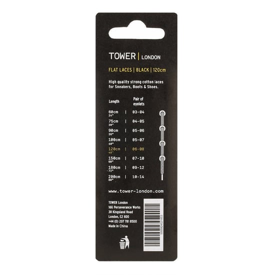 TOWER London Zwarte platte veters (120cm) - Image 2