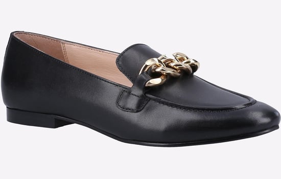 Hush Puppies Harper Chain Leren Zwarte Instappers Voor Dames - Image 2