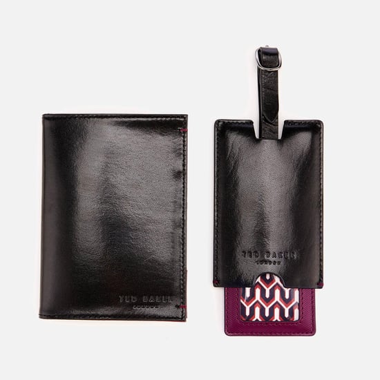 Ted Baker Chuckle Passport And Luggage Gift Set, Black