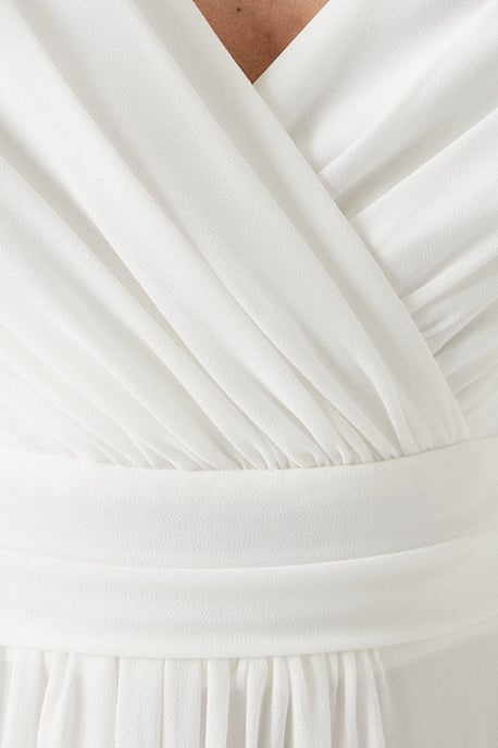 Corsage Detail Chiffon A Line Wedding Dress - Image 5