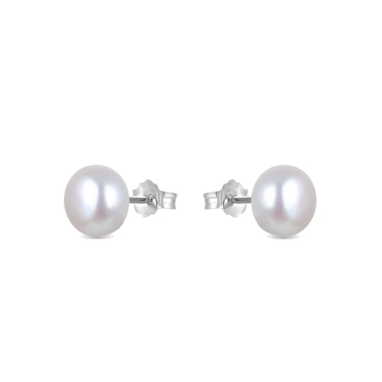 Luxenter oorbellen, basis 925 sterling zilver en witte parel met gerhodineerde afwerking - Image 2