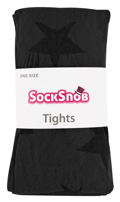 Sock Snob Dames80 denier ondoorzichtig patroon panty's - Ster Zwart - Image 2