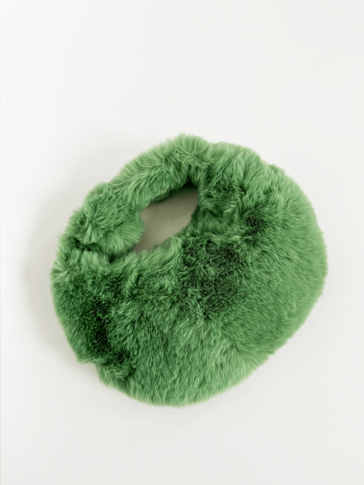 Faux Fur Soft Grab bag in Green