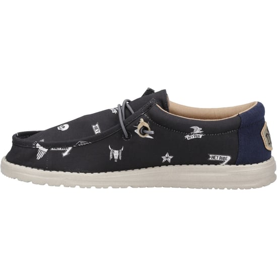 HEYDUDE Wally Stars n Skulls 100% Katoenen Heren Zwarte Bootschoenen - Image 6