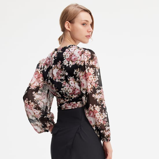Korte blouse met bloemenprint - Image 3