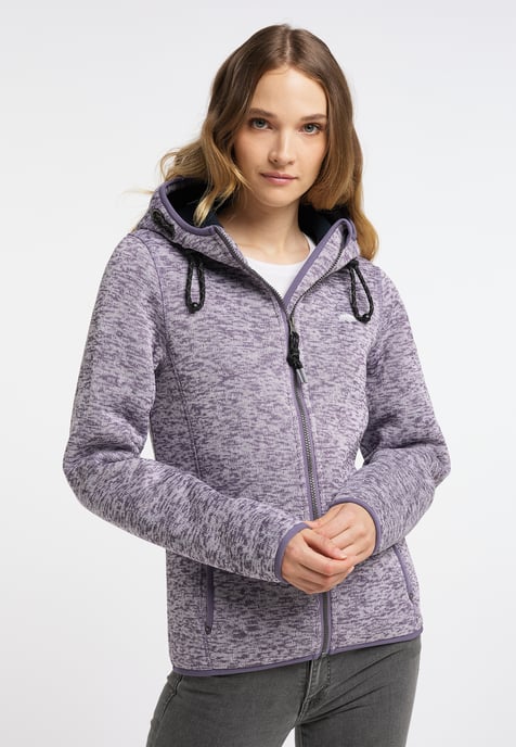 Schmuddelwedda Gebreide fleece jas fraully Dames rokerig paars melange - Image 2