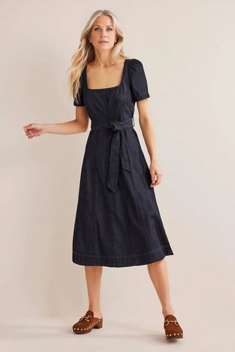 Denim Square Neck Summer Dress
